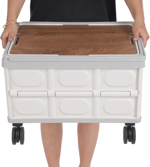 Offices,14.53 Folding Utility Rolling Cart, Portable Shopping Handcart, Collapsible Cart with Wheels for Camping