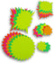 JOT Neon Starbursts Cutouts Bulletin Board Accent Shapes Classroom Decor Yellow Green Pink 30 Count