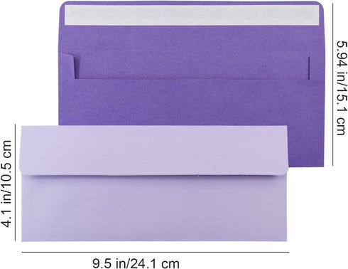 VANRA 150 Pack Colorful Envelopes #10 Business Envelopes Bulk for Office Checks, Letter Mailing Invoices, Party Invitations, 4.13 x 9.49 in (15 Assorted Colors)