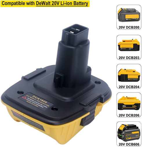 Lasica 2Pack DCA1820 18V to 20V Adapter Compatible with DEWALT 18V XRP Tools - Compatible with Dewalt 20V Max Battery DCB201 DCB203 DCB204 DCB206 - Replacement for DeWalt Battery Adapter DCA1820