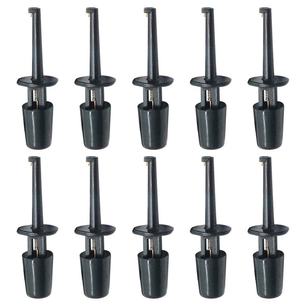 10 Pcs Black Mini Grabber Test Probe, Single Hook Clip for Multimeter Wire Lead