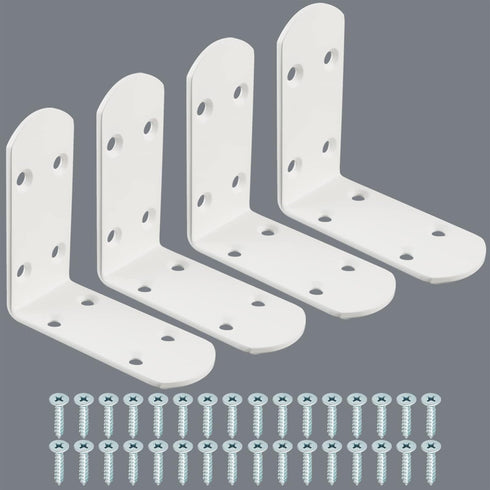 Alise 4Pcs Shelf Brackets White, Stainless Steel Floating Shelf Brackets Corner Brackets,