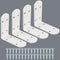 Alise 4Pcs Shelf Brackets White, Stainless Steel Floating Shelf Brackets Corner Brackets,