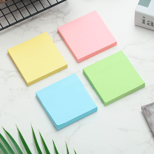 Fainne 80 Pack Sticky Notes 3 x 3 Inch, 100 Sheets Each, Aesthetic Note Pads in 4 Pastel Colors for School Home Office