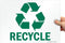SmartSign U1-1028-ND Adhesive Vinyl Label, "Recycle" with Graphic, 10" high x 14" wide, Green on White