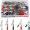 WMYCONGCONG 120 PCS Metal Alligator Clips, Electrical Test Clamps Assortment Kit with Plastic Hands, Red Black