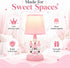 Ecliptix 14 Inch Bulb Kids Table Lamp, Adorable Castle Style Kids Desk Lamp, Pink Bedside Lamp Ideal for Girls Bedroom