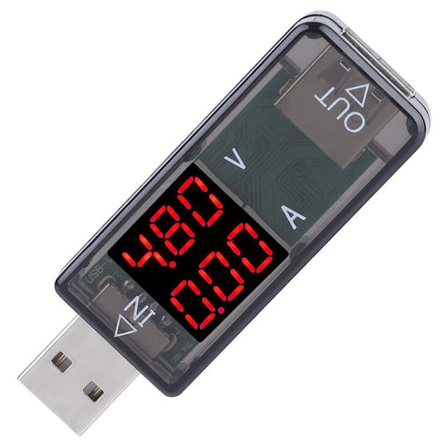 USB Tester, Multimeter Voltmeter Ammeter Current Meter, USB Charger Voltage Meter for QC2.0/QC3.0 Fast Test (Black)