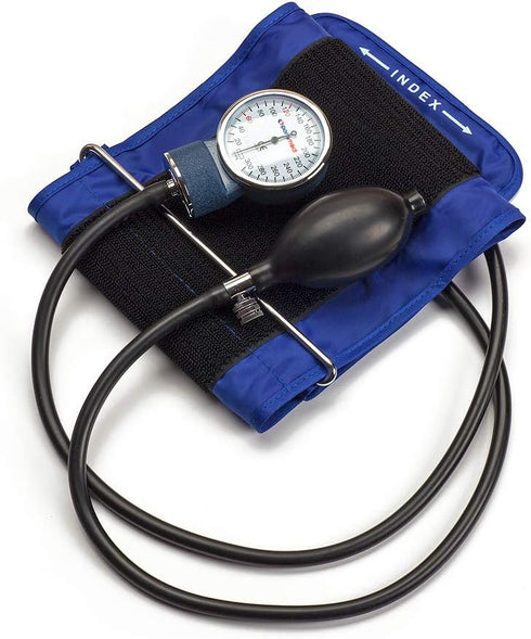PARAMED Aneroid Sphygmomanometer, Manual Blood Pressure Cuff with Universal Cuff 8.7-16.5", Carrying Case, Blue