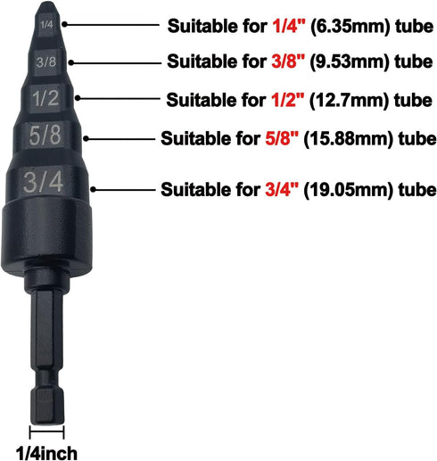 Azxhiralate HVAC Repair Tool, 5 in 1 Swage Tube Expander, Air Conditioner Copper Pipe Tube Expander Soft Copper Tubing Swaging Tool Repairing Set with 1/4, 3/8, 1/2, 5/8, 3/4 Bits