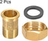uxcell Brass Pipe Fitting, Hex Nipple, G3/4 Male X G1 Female Threaded Connector, Water Meter Coupling 49mm Length, 2Pcs
