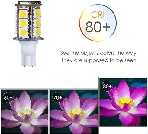 T5 T10 Wedge Base LED Light Bulb: High Brightness 12VAC/DC 3Watt 2700K-3000K Warm White for Outdoor Lighting, Pack of 6