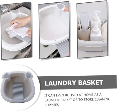 1 Set Toddmomy Wash Basin Laundry Tub Basin Tub Underwear Washboard Hand Washing Clothes Bin Mini Cloth Wash Board Baby