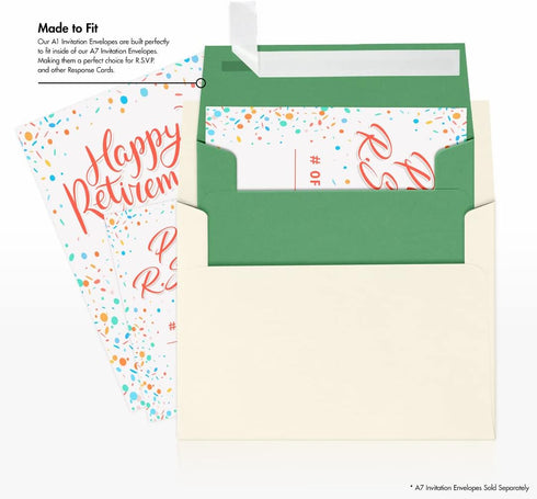 LUXPaper 4Bar A1 Invitation Envelopes | 50 Qty | Peel & Press | 3 5/8" x 5 1/8" | Holiday Green | 80lb. Text