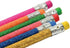 Sparkle Glitter Fun #2 Lead Pencils, 12 Pack with 6 Glitter Colors: Yellow, Red, Pink, Green, Blue, Orange