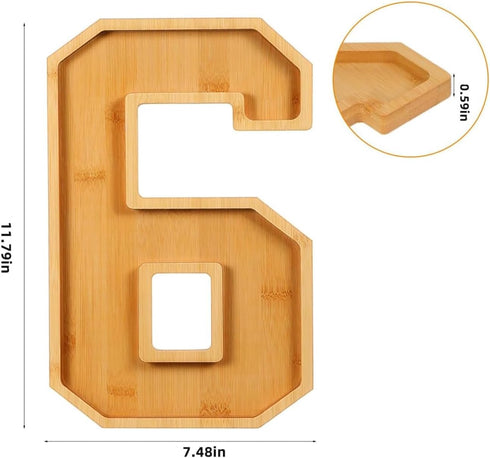 TWEJMZU 4 2-0-2-6 12 Inch 2026 Graduation Charcuterie Numbers, Pcs Fillable Wooden Tray, Divided Appetizer Cheese Board