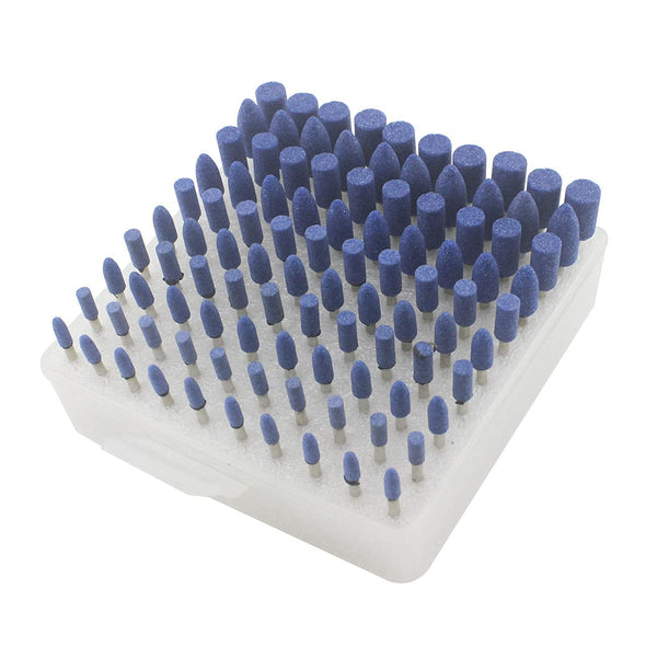 100 Pcs Rotary Grinding Stones - 1/8 Inch Shank Abrasive Mounted Sharpening Bits for Dremel