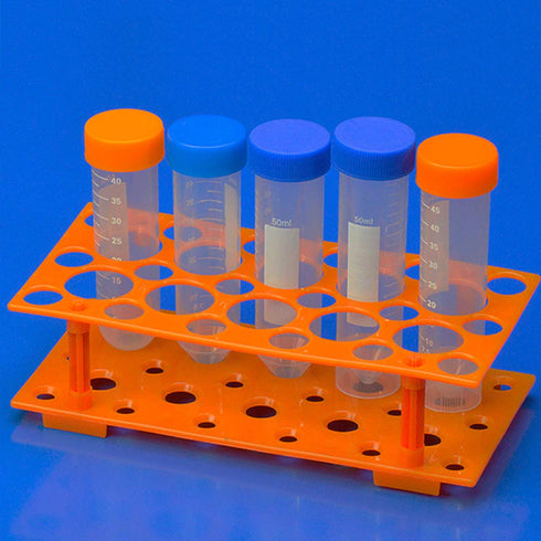 Test Tube Rack, Centrifuge Tube Holder (2 Pack - Blue and Orange) for 10ml, 15ml, 50ml, Detachable