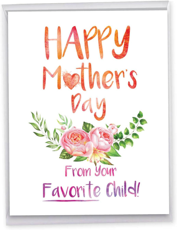 NobleWorks Big Mother's Day Card with Envelope, 8.5 x 11 Inch, Flowers, Loving Appreciation for Mom