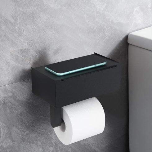 Toilet Paper Holder with Shelf,Wall Mount Wipes Dispenser & Storage for Bathroom,Keep Wet Wipes Hidden,Stainless Steel