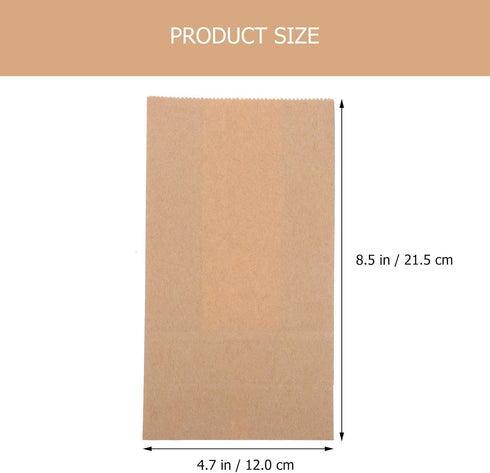60gsm 100pcs Packaging Abaodam Kraft Paper Bread Bags Small Thin Portable Bakery Treat Bags Multipurpose Household