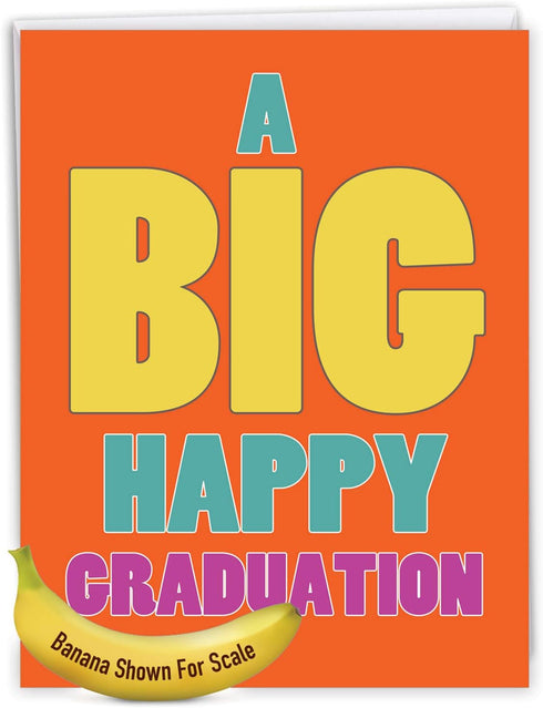 NobleWorks Jumbo Funny Graduation Card - 8.5 x 11 Inch Humor Notecard for High School, College Graduates