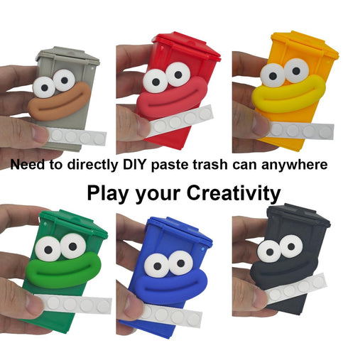 Nuanmu Mini Curbside Vehicle Garbage DIY Creative Sausage Mouth Miniature Novelty Toys Garbage Truck's Trash Can