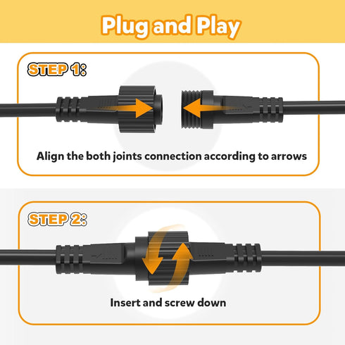 cshare 2 6.5 24 2 Size:8mm) Extension Cords for String Lights Inflatable Decorations, Pin FT AWG Outdoor Extension