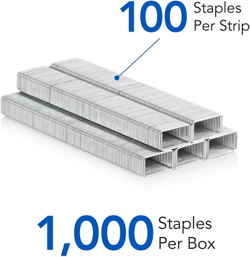 Swingline Heavy Duty Staples, 1/4" Length, 25 Sheet Capacity, 100/Strip, 1000/Box, 1 Pack (35314)