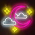Bklphsey Moon Cloud Star Neon Sign Pink Led Neon signs for Wall Decor