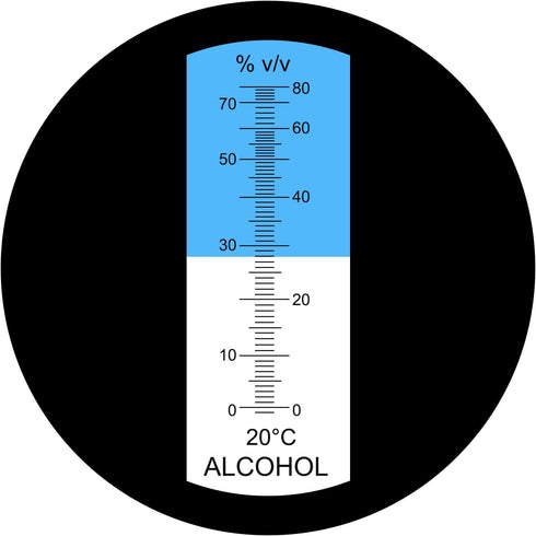 Alcohol Refractometer with ATC, 0~80% VOL Optical Handheld Concentration Tester for Distilled Beverages