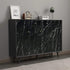 Yancorp Black Peel and Stick Wallpaper - Marble Counter Top, Self Adhesive Backsplash, Black Stripes (11.8" x 78.7")