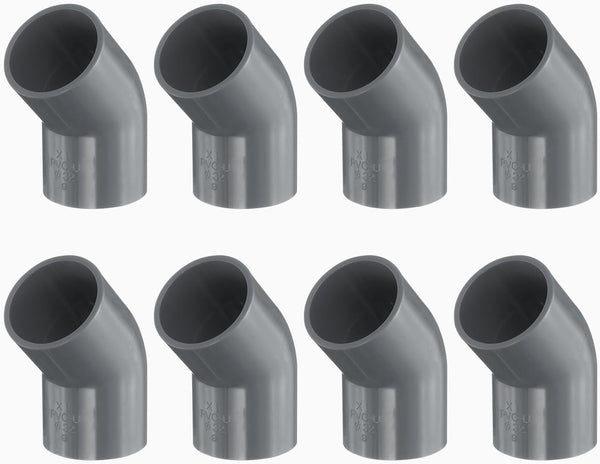uxcell 8pcs 1" 45 Degree Elbow Pipe Fittings, Furniture Construction Grade 2-Way