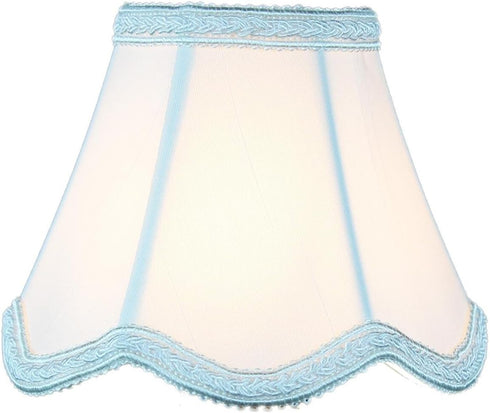 2.5x5x4 Down White Scallop Stretch Clip-on Candelabra Lampshade - Perfect for chandeliers, foyer lights, and wall