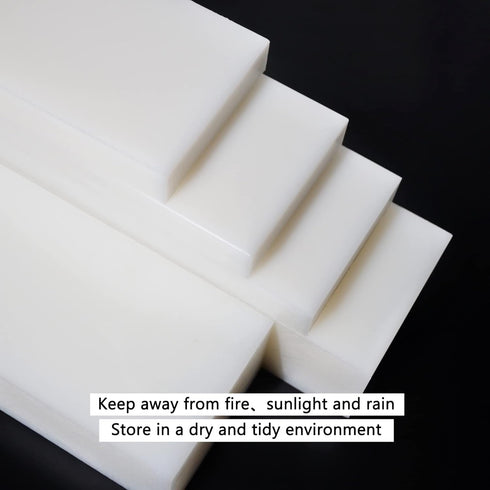 HDPE Block PE Polyethylene Rectangular Hard Plastic Tapping Block, High Density Sheet for DIY Projects (4pcs, White)