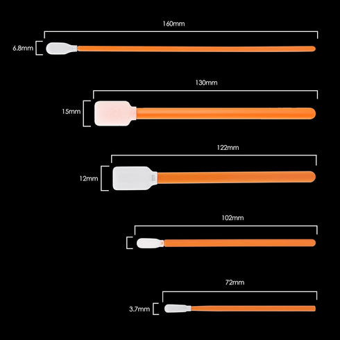 Cleaning Swab Kit, Mixed Microfiber and Foam Swab Sticks, 100 Packs Total for Printer, Gun, Optics Lens, Camera