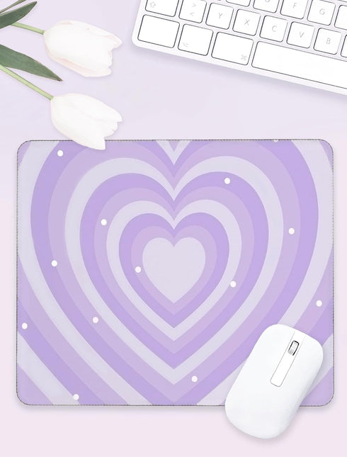 Pecfamly (9.4 x7.8 Inch) Girly Purple Mouse Pad, Aesthetic Lavender Mouse Pad Cute, Purple Desk Accessories