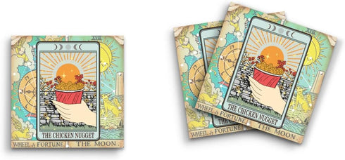 Sticky Notes 12 Pack, The Chicken Nugget Funny Tarot Cards, 3"x3" 50 Sheets Per Pad, Cute Funny Memo Note Pads