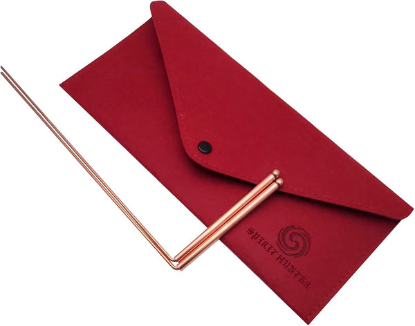 Spirit Hunter 99.9% Copper Dowsing Rod - 2pcs Divining Rods with Bag for Detecting Gold, Water, Ghost Hunting.