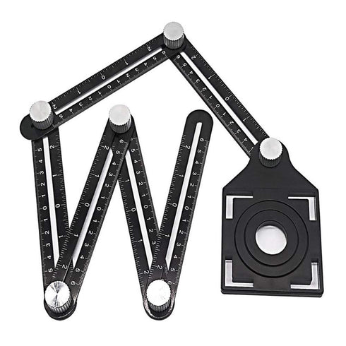 Six-Sided Aluminum Alloy Angle Measuring Tool - Full Metal Template Tool for Handymen Builders DIY