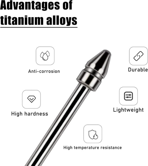 Universal Fit No Worn Out Fine Titanium Alloy Fine Pencil Nibs Compatible with BOOX Pen 2 Pro,iReader,IFLYYTEK,Lamy AL-Star Digital Pen, Ballpoint Replacement Tips for eReader digital Pen,2 Pcs