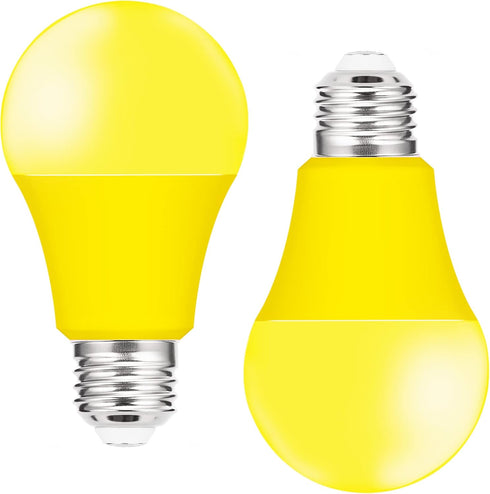 Winbafu Bug Lights for Outside, 75W-100W Yellow Light Bulbs Outdoor Equivalent 9W, LED