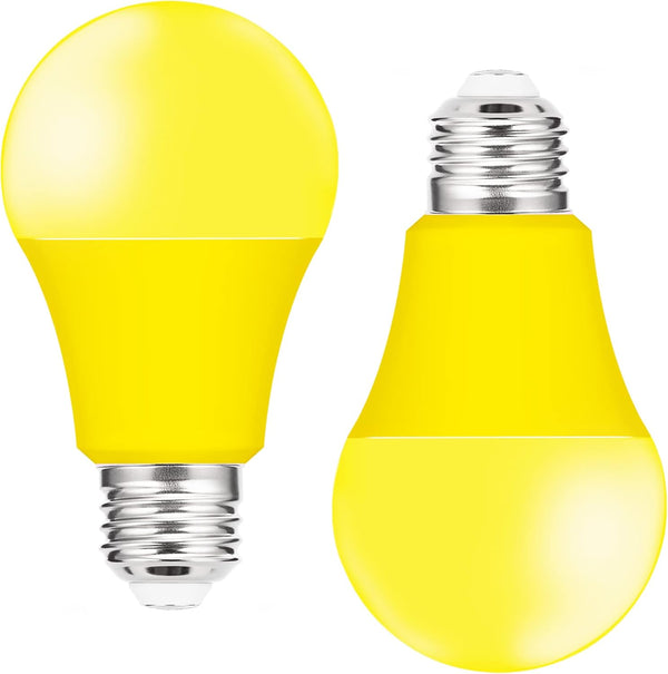 Winbafu Bug Lights for Outside, 75W-100W Yellow Light Bulbs Outdoor Equivalent 9W, LED