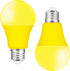 Winbafu Bug Lights for Outside, 75W-100W Yellow Light Bulbs Outdoor Equivalent 9W, LED