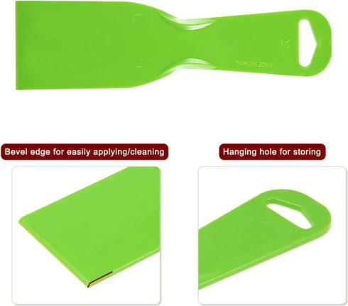 3Pcs Green Putty Scraper, 2" Plastic Flexible Putty Knives for Taping Drywall and Wall Painting Supplies