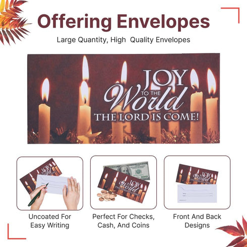 Church Offering Envelopes - Cash Envelopes for Tithes and Offering - Pack of 100 - Swanson Christian Products (Joy to