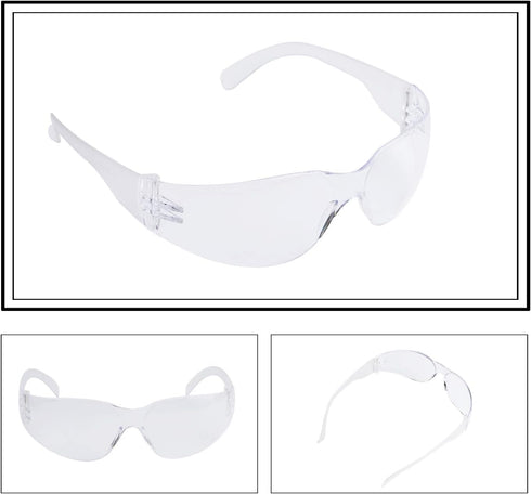 ROAR Men's Flexible Safety Glasses, Clear, 12 Pairs Per Box, ANSI Z87+ Certified, Impact Resistant