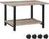 HOOBRO 2-Tier Printer Stand, Industrial Under Desk Cart with Shelf, Mobile Heavy Duty Storage Rack on Wheels, Grey and