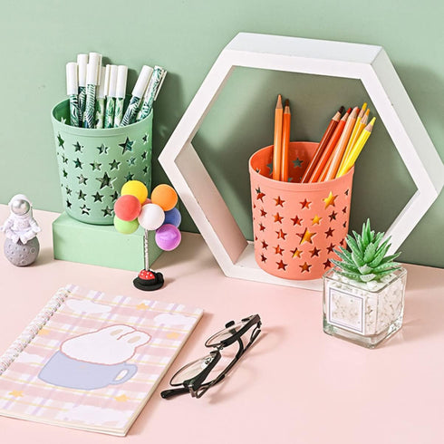 DOITOOL Locker Accessories Pencil Holder, 4pcs Desktop Office Pen Pencil Holder Cup, Makeup Brush Storage Organizer