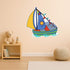 Azeeda (DW00162638) 'Toy Sailing Boat' White Premium Vinyl Decal Sticker Waterproof, Durable & Easy to Apply - Ideal